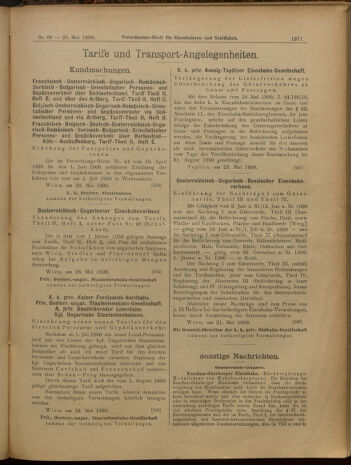 Verordnungs-Blatt für Eisenbahnen und Schiffahrt: Veröffentlichungen in Tarif- und Transport-Angelegenheiten 19000526 Seite: 7