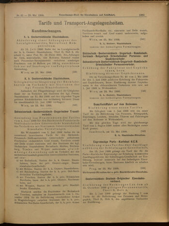 Verordnungs-Blatt für Eisenbahnen und Schiffahrt: Veröffentlichungen in Tarif- und Transport-Angelegenheiten 19000529 Seite: 9