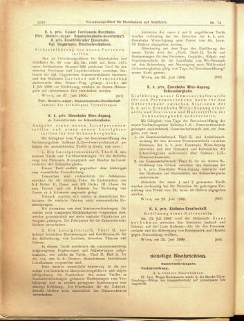 Verordnungs-Blatt für Eisenbahnen und Schiffahrt: Veröffentlichungen in Tarif- und Transport-Angelegenheiten 19000603 Seite: 14