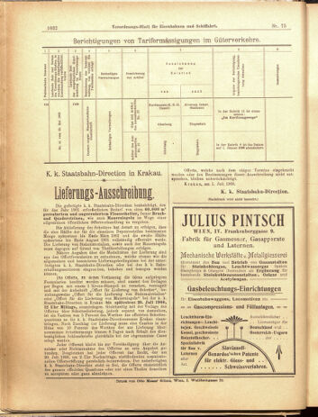 Verordnungs-Blatt für Eisenbahnen und Schiffahrt: Veröffentlichungen in Tarif- und Transport-Angelegenheiten 19000605 Seite: 16