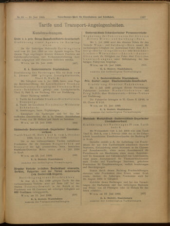 Verordnungs-Blatt für Eisenbahnen und Schiffahrt: Veröffentlichungen in Tarif- und Transport-Angelegenheiten 19000619 Seite: 11