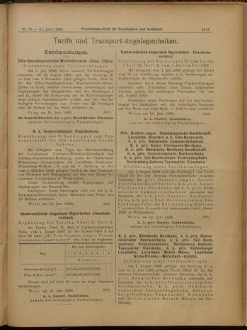 Verordnungs-Blatt für Eisenbahnen und Schiffahrt: Veröffentlichungen in Tarif- und Transport-Angelegenheiten 19000621 Seite: 11