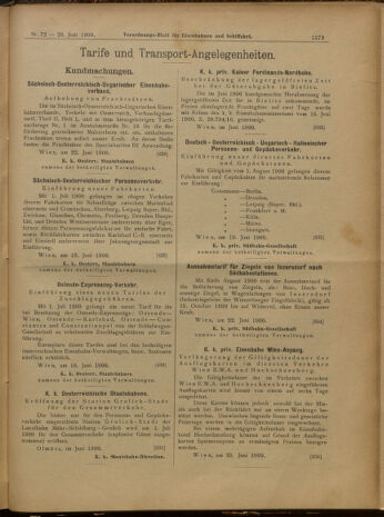 Verordnungs-Blatt für Eisenbahnen und Schiffahrt: Veröffentlichungen in Tarif- und Transport-Angelegenheiten 19000626 Seite: 9