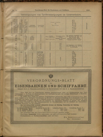 Verordnungs-Blatt für Eisenbahnen und Schiffahrt: Veröffentlichungen in Tarif- und Transport-Angelegenheiten 19000628 Seite: 15