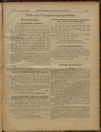 Verordnungs-Blatt für Eisenbahnen und Schiffahrt: Veröffentlichungen in Tarif- und Transport-Angelegenheiten 19000628 Seite: 7