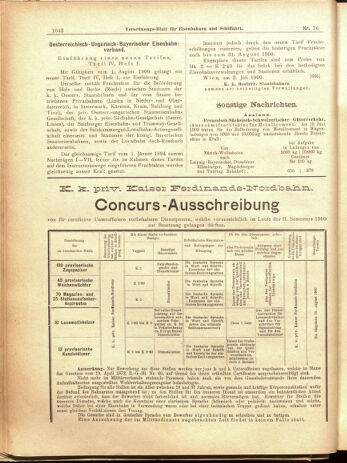 Verordnungs-Blatt für Eisenbahnen und Schiffahrt: Veröffentlichungen in Tarif- und Transport-Angelegenheiten 19000707 Seite: 10