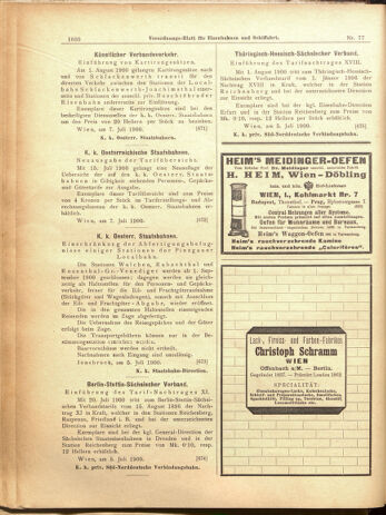 Verordnungs-Blatt für Eisenbahnen und Schiffahrt: Veröffentlichungen in Tarif- und Transport-Angelegenheiten 19000710 Seite: 16