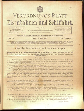 Verordnungs-Blatt für Eisenbahnen und Schiffahrt: Veröffentlichungen in Tarif- und Transport-Angelegenheiten