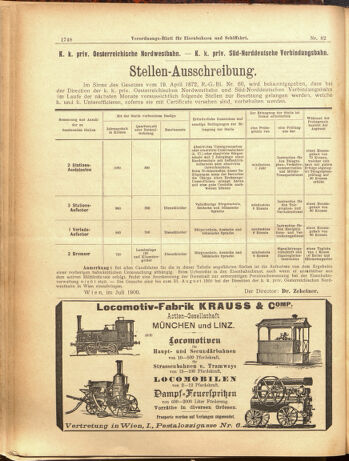 Verordnungs-Blatt für Eisenbahnen und Schiffahrt: Veröffentlichungen in Tarif- und Transport-Angelegenheiten 19000721 Seite: 12