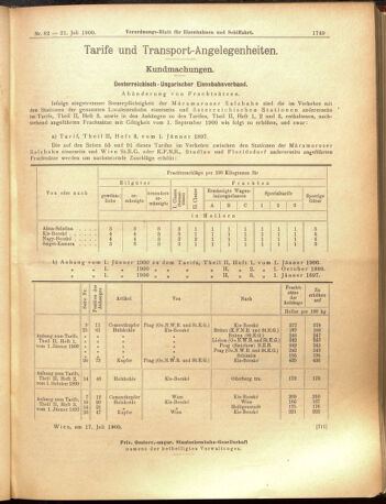 Verordnungs-Blatt für Eisenbahnen und Schiffahrt: Veröffentlichungen in Tarif- und Transport-Angelegenheiten 19000721 Seite: 13