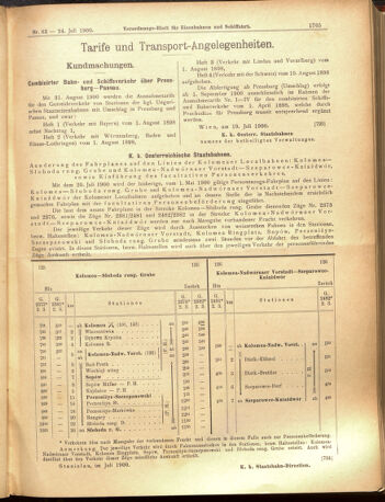 Verordnungs-Blatt für Eisenbahnen und Schiffahrt: Veröffentlichungen in Tarif- und Transport-Angelegenheiten 19000724 Seite: 9