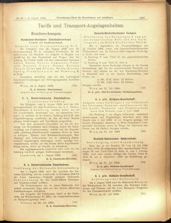 Verordnungs-Blatt für Eisenbahnen und Schiffahrt: Veröffentlichungen in Tarif- und Transport-Angelegenheiten 19000804 Seite: 9