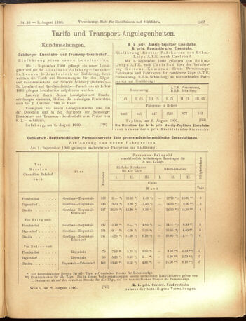 Verordnungs-Blatt für Eisenbahnen und Schiffahrt: Veröffentlichungen in Tarif- und Transport-Angelegenheiten 19000807 Seite: 19