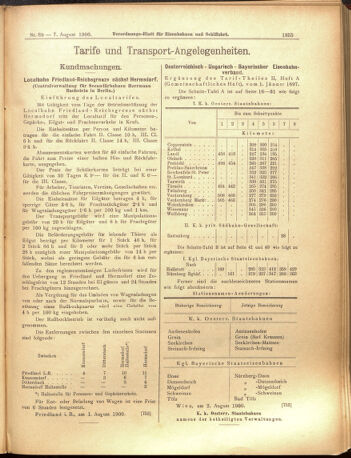 Verordnungs-Blatt für Eisenbahnen und Schiffahrt: Veröffentlichungen in Tarif- und Transport-Angelegenheiten 19000807 Seite: 7