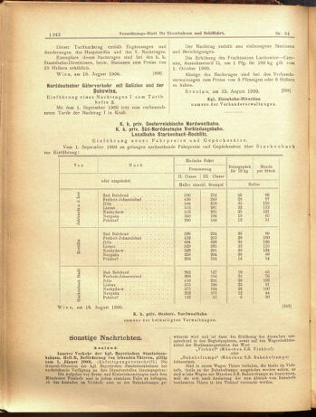 Verordnungs-Blatt für Eisenbahnen und Schiffahrt: Veröffentlichungen in Tarif- und Transport-Angelegenheiten 19000821 Seite: 10