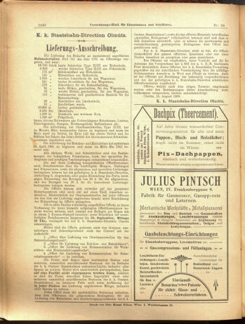 Verordnungs-Blatt für Eisenbahnen und Schiffahrt: Veröffentlichungen in Tarif- und Transport-Angelegenheiten 19000821 Seite: 16