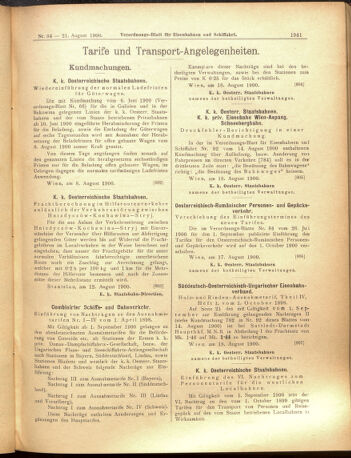 Verordnungs-Blatt für Eisenbahnen und Schiffahrt: Veröffentlichungen in Tarif- und Transport-Angelegenheiten 19000821 Seite: 9