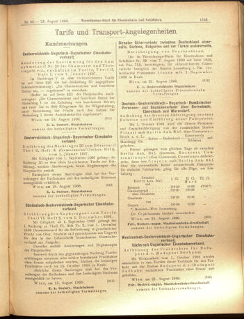 Verordnungs-Blatt für Eisenbahnen und Schiffahrt: Veröffentlichungen in Tarif- und Transport-Angelegenheiten 19000823 Seite: 7