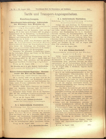 Verordnungs-Blatt für Eisenbahnen und Schiffahrt: Veröffentlichungen in Tarif- und Transport-Angelegenheiten 19000830 Seite: 5