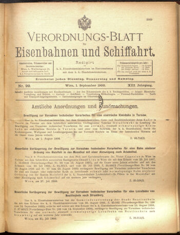 Verordnungs-Blatt für Eisenbahnen und Schiffahrt: Veröffentlichungen in Tarif- und Transport-Angelegenheiten