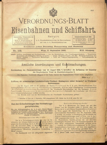 Verordnungs-Blatt für Eisenbahnen und Schiffahrt: Veröffentlichungen in Tarif- und Transport-Angelegenheiten 19000911 Seite: 13