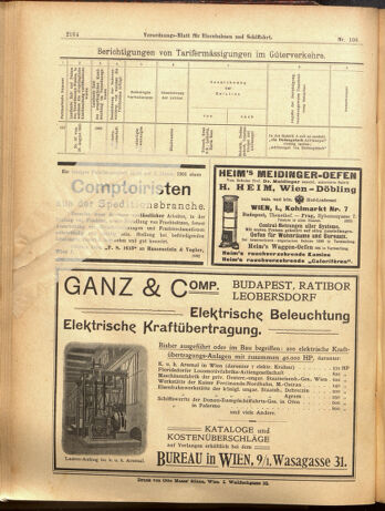 Verordnungs-Blatt für Eisenbahnen und Schiffahrt: Veröffentlichungen in Tarif- und Transport-Angelegenheiten 19000922 Seite: 16