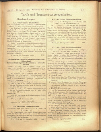 Verordnungs-Blatt für Eisenbahnen und Schiffahrt: Veröffentlichungen in Tarif- und Transport-Angelegenheiten 19000922 Seite: 9