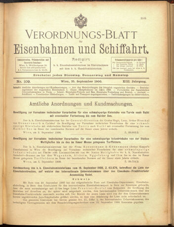 Verordnungs-Blatt für Eisenbahnen und Schiffahrt: Veröffentlichungen in Tarif- und Transport-Angelegenheiten