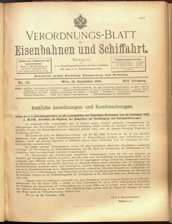 Verordnungs-Blatt für Eisenbahnen und Schiffahrt: Veröffentlichungen in Tarif- und Transport-Angelegenheiten 19000929 Seite: 1