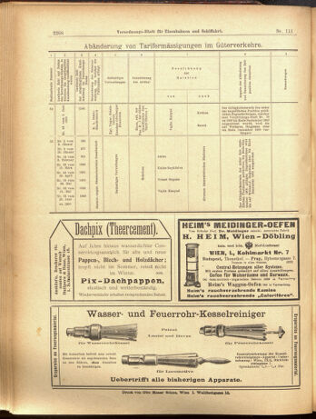 Verordnungs-Blatt für Eisenbahnen und Schiffahrt: Veröffentlichungen in Tarif- und Transport-Angelegenheiten 19000929 Seite: 16