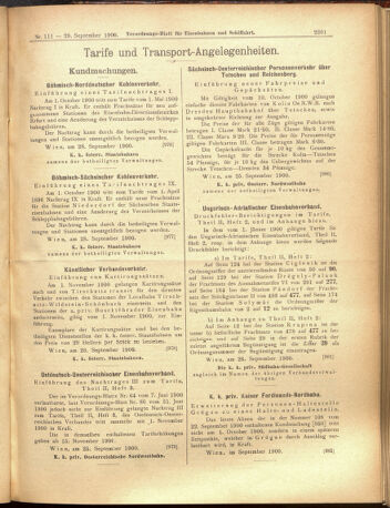 Verordnungs-Blatt für Eisenbahnen und Schiffahrt: Veröffentlichungen in Tarif- und Transport-Angelegenheiten 19000929 Seite: 9