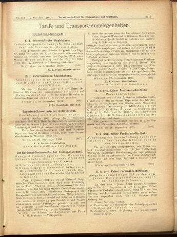 Verordnungs-Blatt für Eisenbahnen und Schiffahrt: Veröffentlichungen in Tarif- und Transport-Angelegenheiten 19001002 Seite: 27