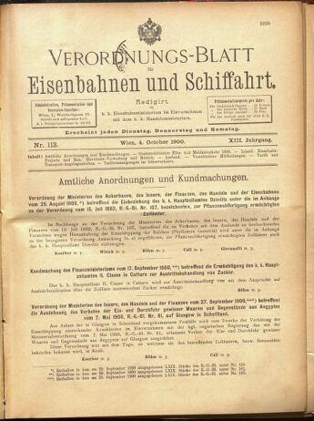 Verordnungs-Blatt für Eisenbahnen und Schiffahrt: Veröffentlichungen in Tarif- und Transport-Angelegenheiten 19001004 Seite: 17