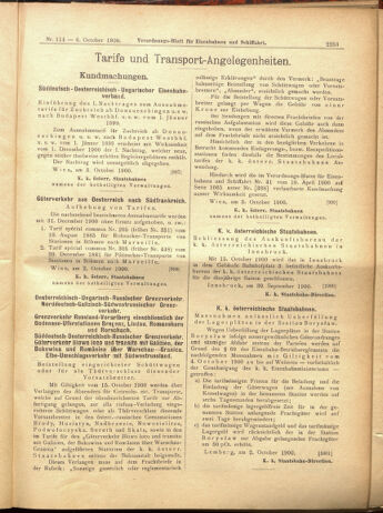 Verordnungs-Blatt für Eisenbahnen und Schiffahrt: Veröffentlichungen in Tarif- und Transport-Angelegenheiten 19001006 Seite: 21