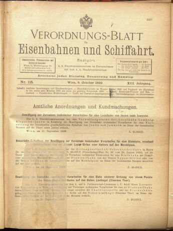 Verordnungs-Blatt für Eisenbahnen und Schiffahrt: Veröffentlichungen in Tarif- und Transport-Angelegenheiten 19001009 Seite: 21