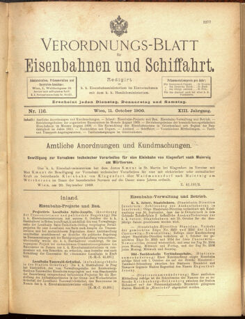 Verordnungs-Blatt für Eisenbahnen und Schiffahrt: Veröffentlichungen in Tarif- und Transport-Angelegenheiten