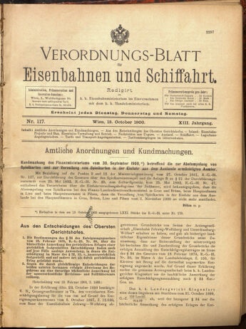 Verordnungs-Blatt für Eisenbahnen und Schiffahrt: Veröffentlichungen in Tarif- und Transport-Angelegenheiten 19001013 Seite: 21