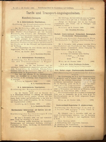 Verordnungs-Blatt für Eisenbahnen und Schiffahrt: Veröffentlichungen in Tarif- und Transport-Angelegenheiten 19001013 Seite: 29