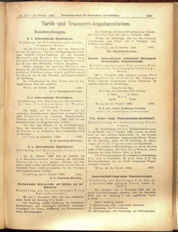 Verordnungs-Blatt für Eisenbahnen und Schiffahrt: Veröffentlichungen in Tarif- und Transport-Angelegenheiten 19001013 Seite: 9