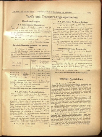 Verordnungs-Blatt für Eisenbahnen und Schiffahrt: Veröffentlichungen in Tarif- und Transport-Angelegenheiten 19001020 Seite: 23