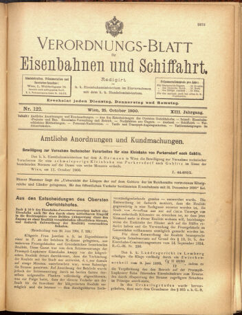 Verordnungs-Blatt für Eisenbahnen und Schiffahrt: Veröffentlichungen in Tarif- und Transport-Angelegenheiten 19001025 Seite: 1