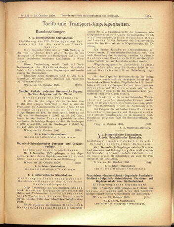 Verordnungs-Blatt für Eisenbahnen und Schiffahrt: Veröffentlichungen in Tarif- und Transport-Angelegenheiten 19001025 Seite: 7