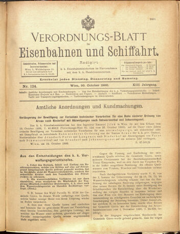 Verordnungs-Blatt für Eisenbahnen und Schiffahrt: Veröffentlichungen in Tarif- und Transport-Angelegenheiten 19001030 Seite: 1