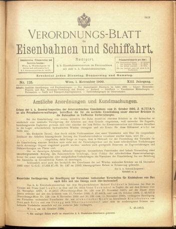 Verordnungs-Blatt für Eisenbahnen und Schiffahrt: Veröffentlichungen in Tarif- und Transport-Angelegenheiten 19001101 Seite: 1