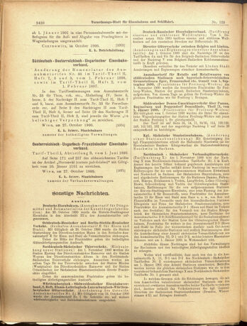 Verordnungs-Blatt für Eisenbahnen und Schiffahrt: Veröffentlichungen in Tarif- und Transport-Angelegenheiten 19001101 Seite: 8