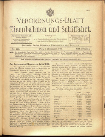 Verordnungs-Blatt für Eisenbahnen und Schiffahrt: Veröffentlichungen in Tarif- und Transport-Angelegenheiten 19001103 Seite: 1