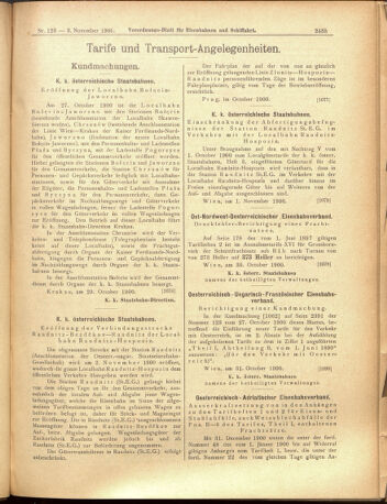 Verordnungs-Blatt für Eisenbahnen und Schiffahrt: Veröffentlichungen in Tarif- und Transport-Angelegenheiten 19001103 Seite: 7