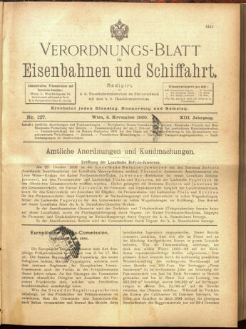 Verordnungs-Blatt für Eisenbahnen und Schiffahrt: Veröffentlichungen in Tarif- und Transport-Angelegenheiten 19001106 Seite: 17