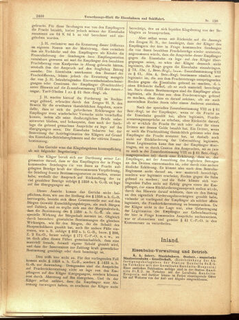 Verordnungs-Blatt für Eisenbahnen und Schiffahrt: Veröffentlichungen in Tarif- und Transport-Angelegenheiten 19001108 Seite: 20