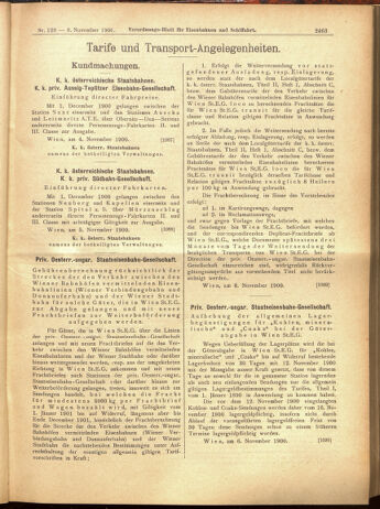 Verordnungs-Blatt für Eisenbahnen und Schiffahrt: Veröffentlichungen in Tarif- und Transport-Angelegenheiten 19001108 Seite: 23